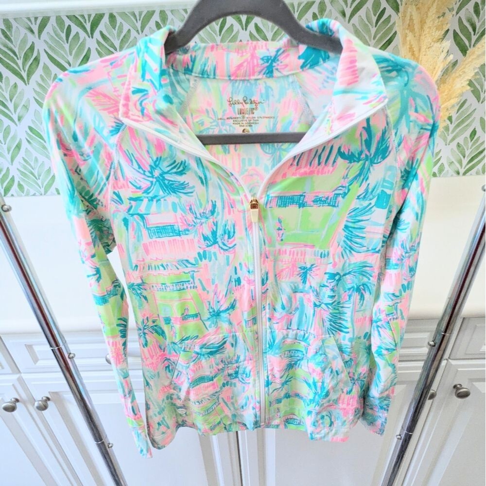 Lilly Pulitzer Meryl Nylon Hadlee Tennis Jacket Colorful Small Golf Active - Picture 3 of 8